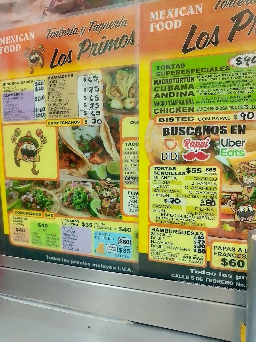 Tortería y Taquería Los Primos Menu - Image 2