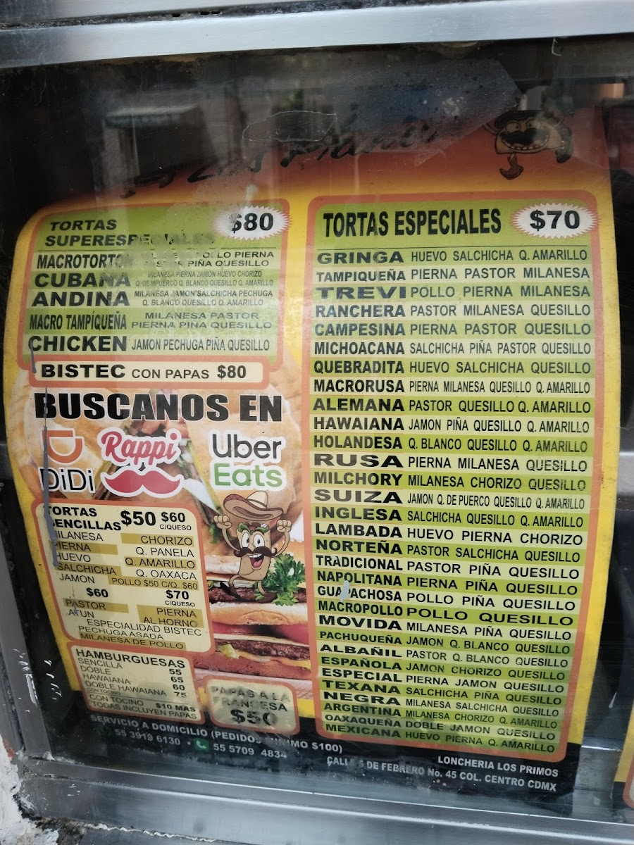 Tortería y Taquería Los Primos Menu - Image 4